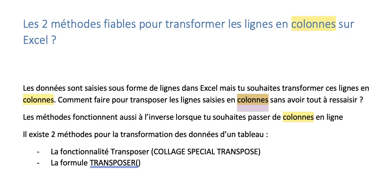Rechercher les mots sur Word dans mac