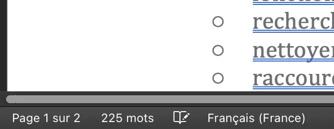 compteur de mots en temps réel Word