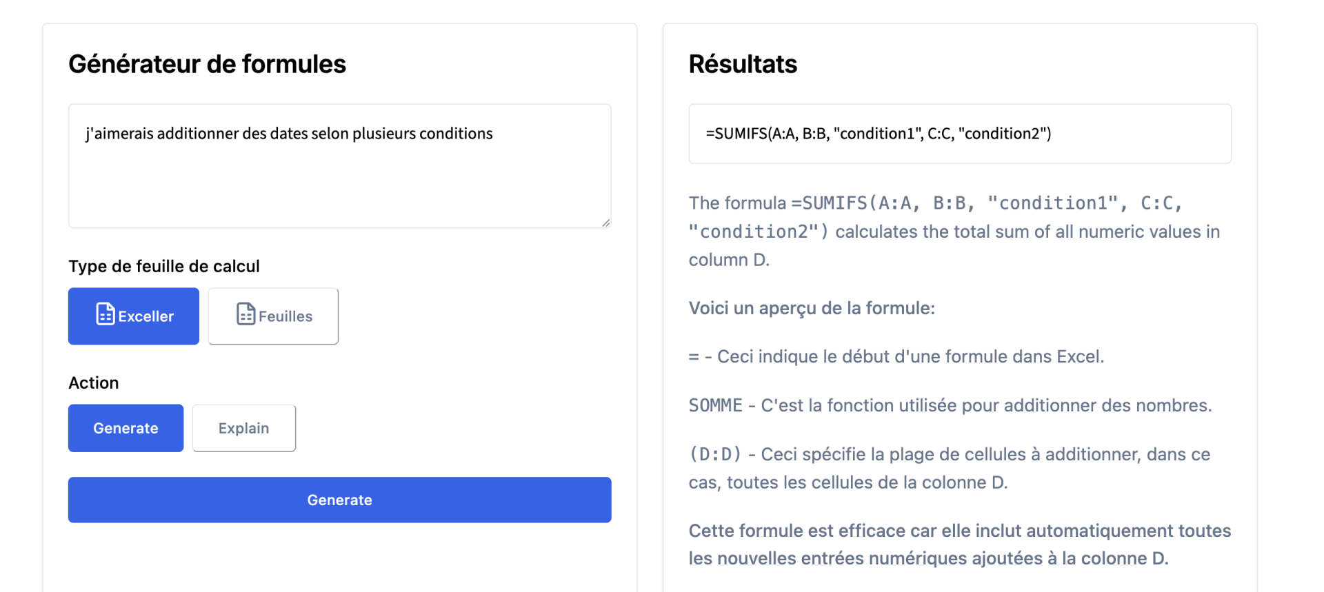 Test FormulasHQ un générateur de formules Excel