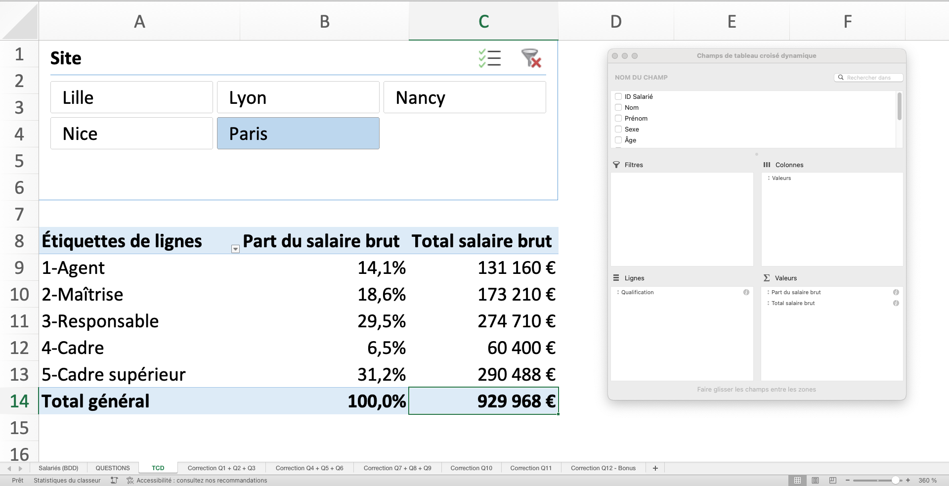 création de tableaux Croisés dynamiques Excel