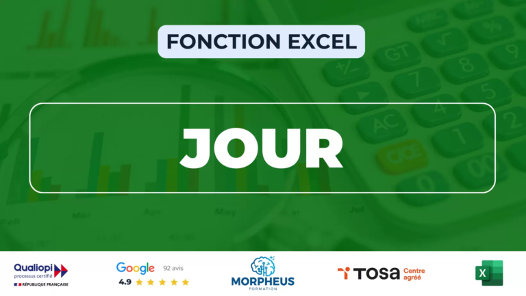 Fonction JOUR Excel