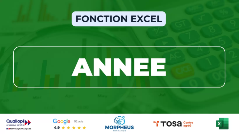 Fonction ANNEE Excel