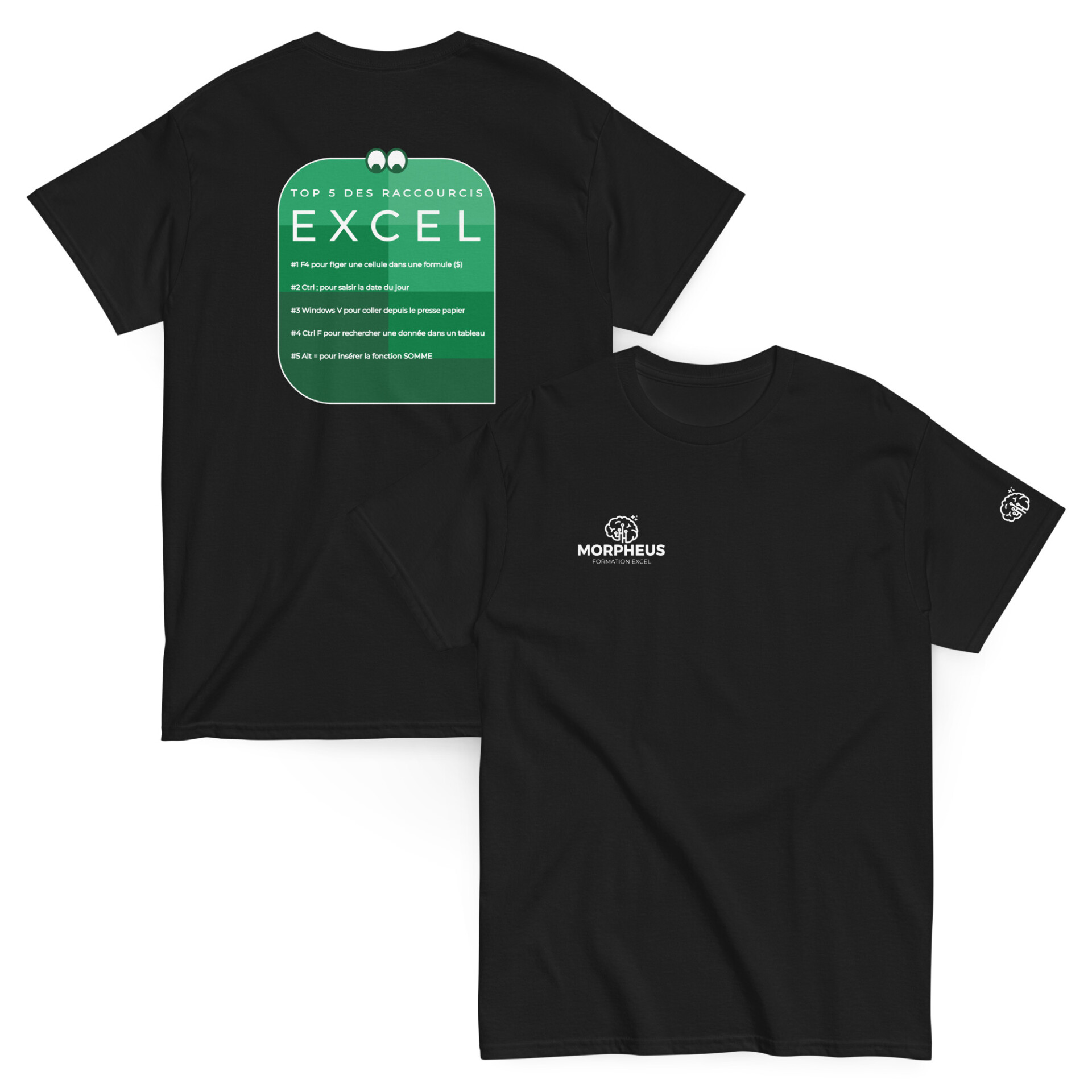 Top 5 des raccourcis Excel T shirt