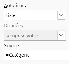 Liste déroulante Excel 2026