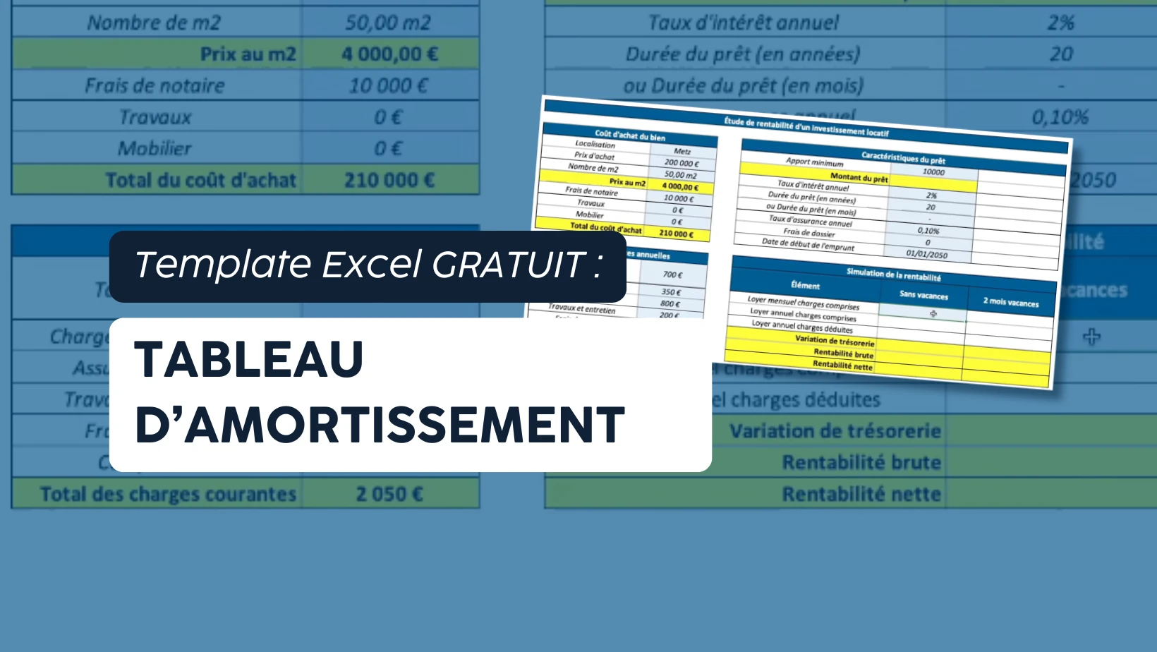 Template tableau d'amortissement