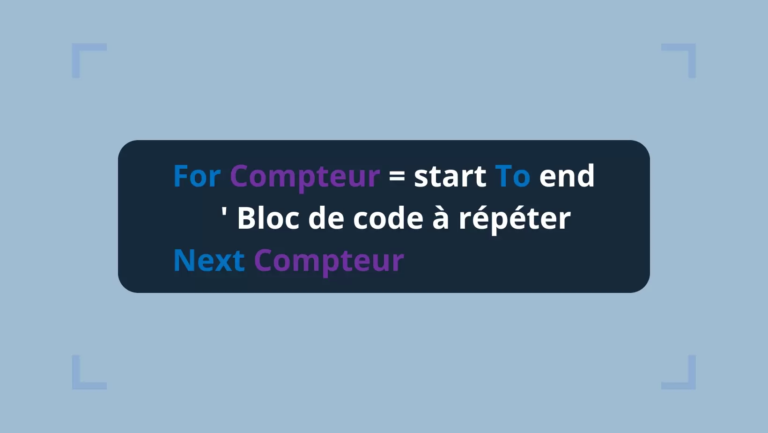Boucle For VBA