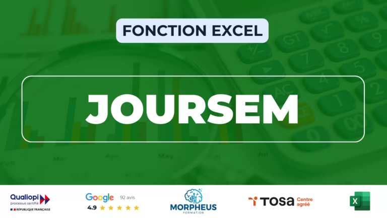 Fonction JOURSEM Excel