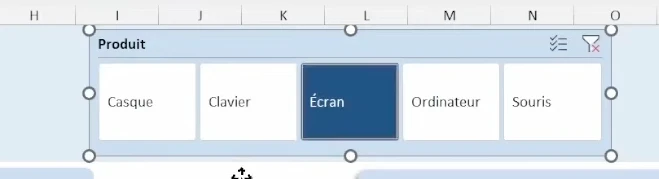 Exemple d'un segment personnalisé sur Excel