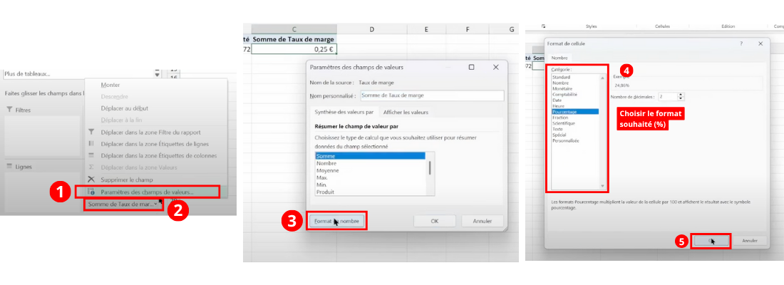 Formater des valeurs d'un TCD Excel