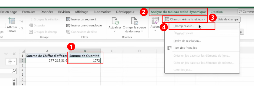 Insérer un taux de marge avec un champ calculé