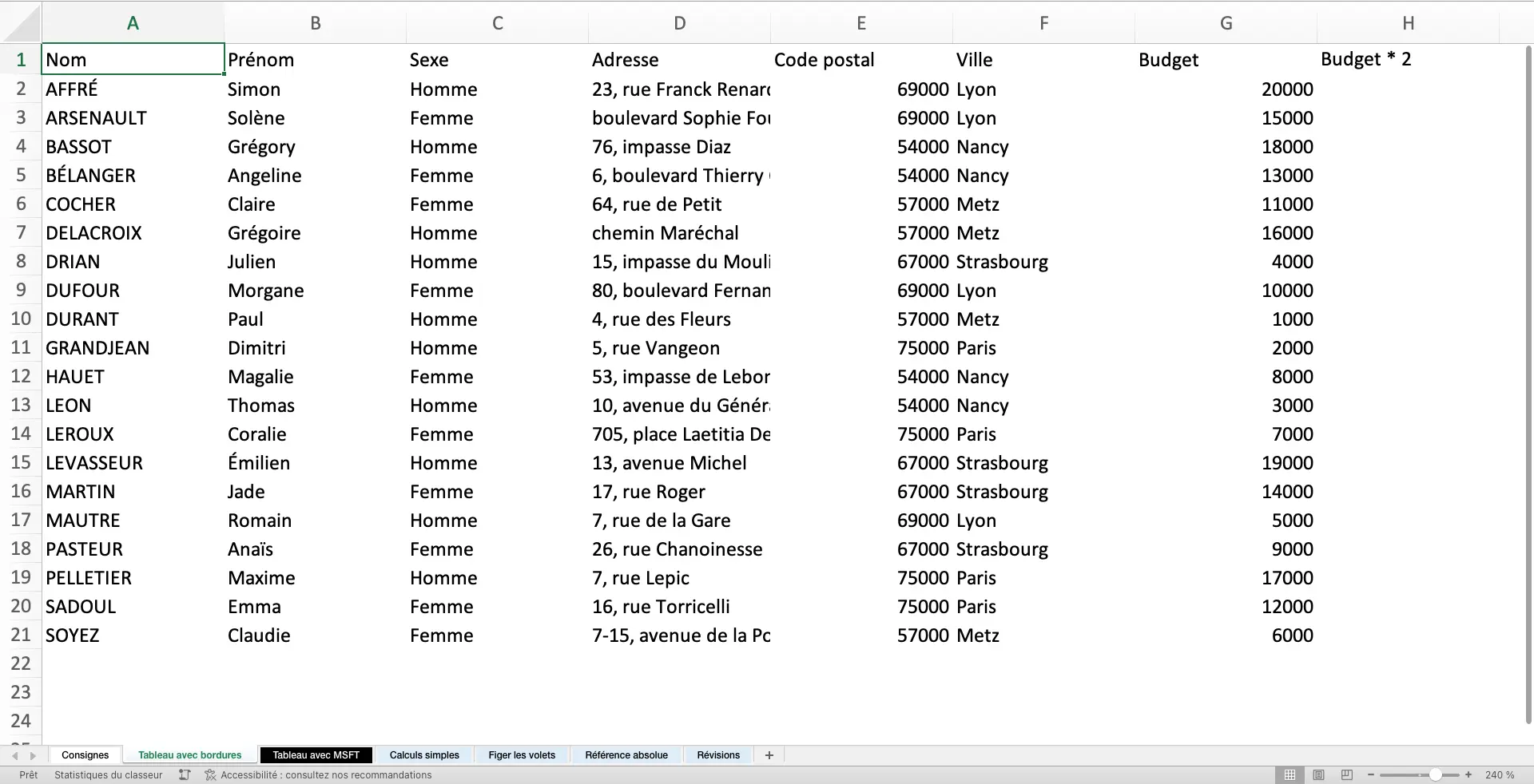AVANT - Bonnes pratiques Excel