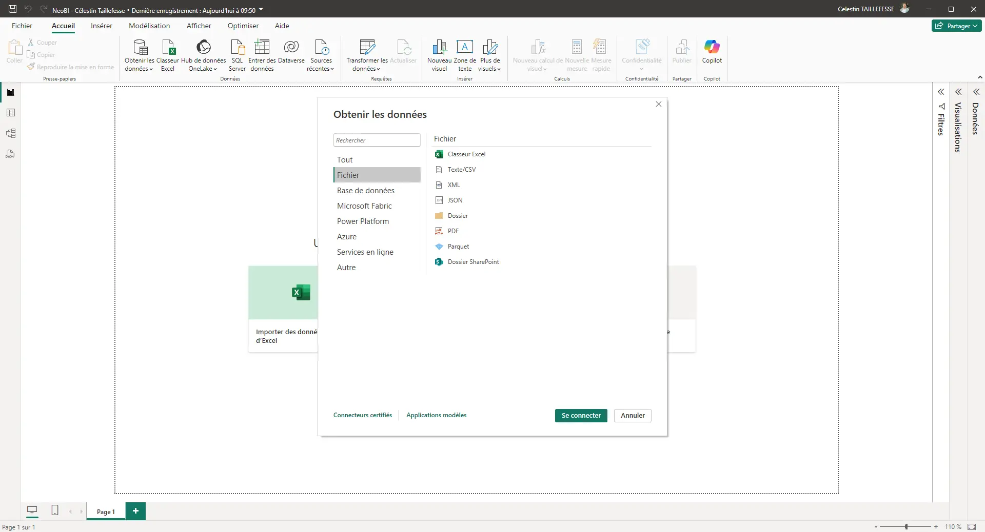 Connecteurs Power BI fichiers en ligne 2