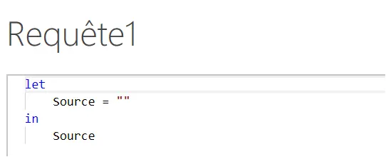 rédiger une requête manuellement dans Power Query rédiger une requête manuellement dans Power Query