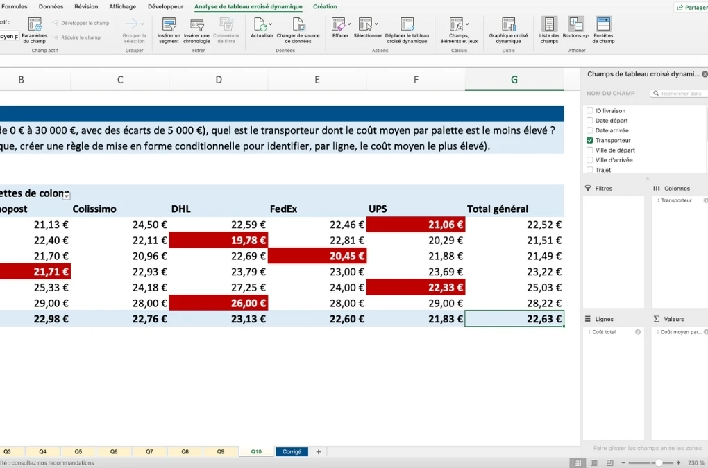 Formation Excel Tableaux Croisés Dynamiques