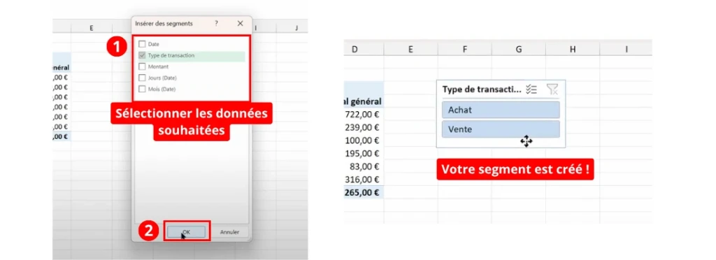 Insérer une segment pour un TCD sur Excel (partie 2)
