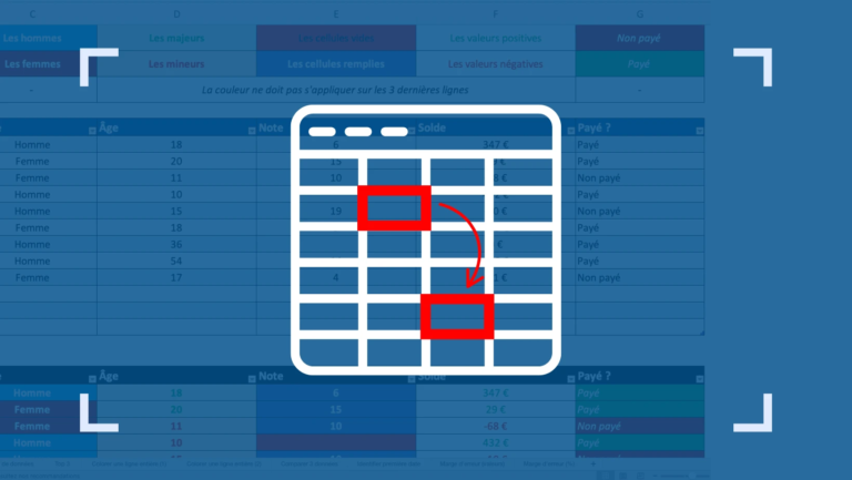 Plage de données Excel raccourcis