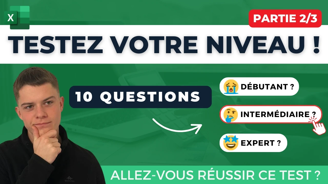 Test de niveau Excel pour les débutants