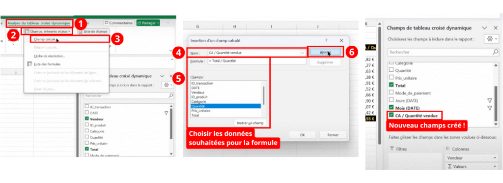 Ajouter un champs personnalisé sur Excel