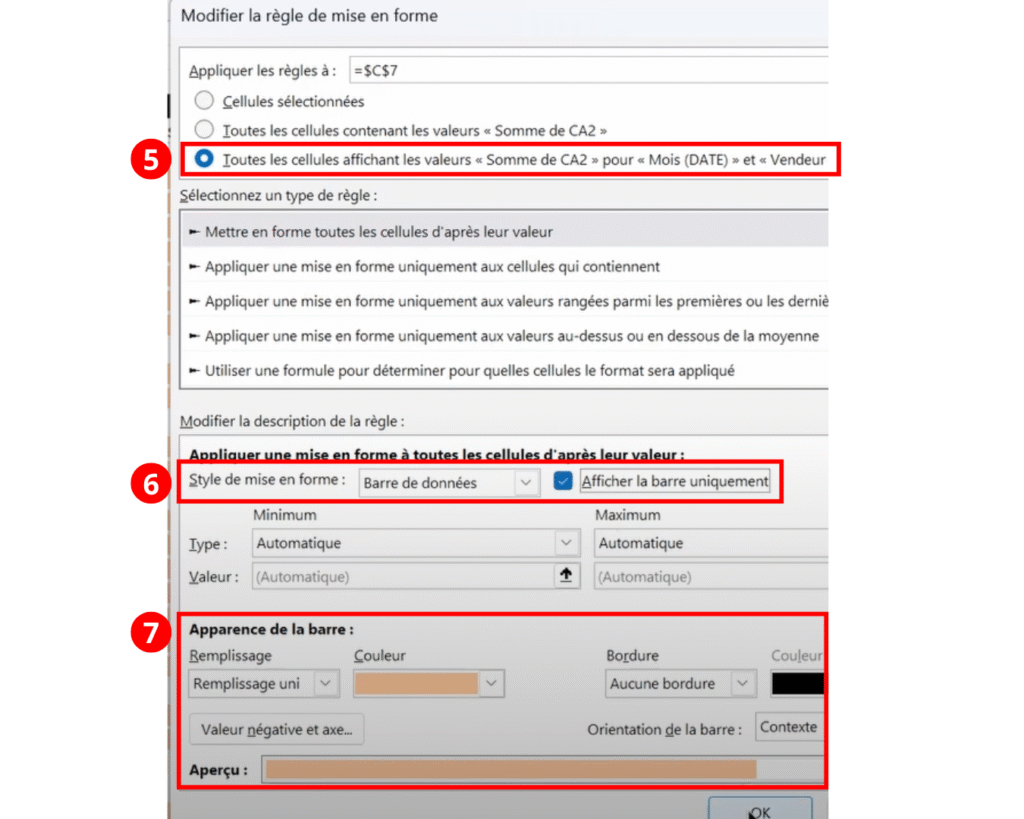 Comment ajouter des histogrammes à un TCD sur Excel (étape 3)
