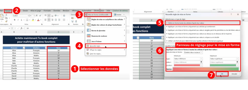 Comment créer une mise ne forme conditionnelle sur Excel