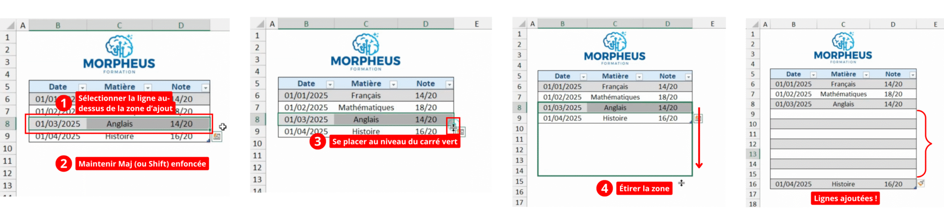 Comment insérer plusieurs lignes dans un tableau Excel rapidement