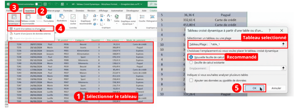 Créer une Tableau Croisé Dynamique sur Excel