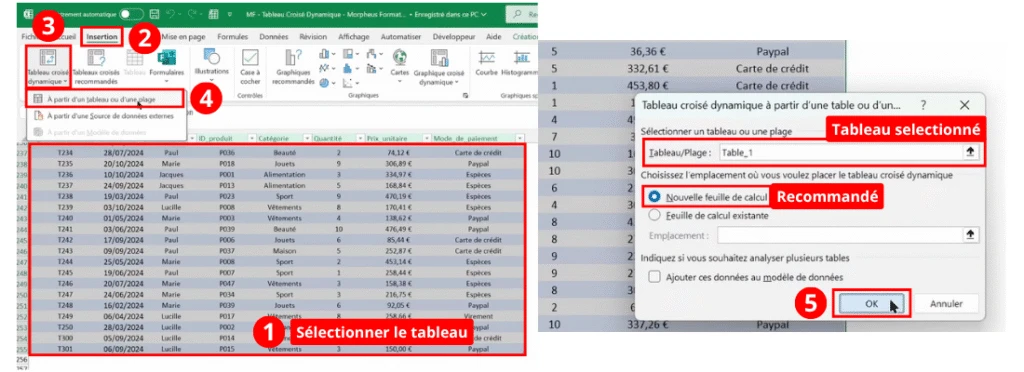Créer une Tableau Croisé Dynamique sur Excel
