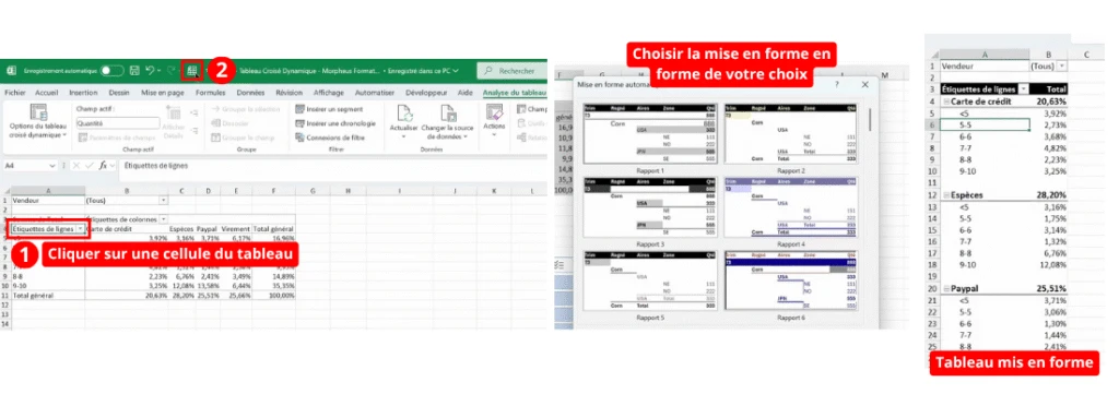 Mise en forme automatique pour un TCD sur Excel