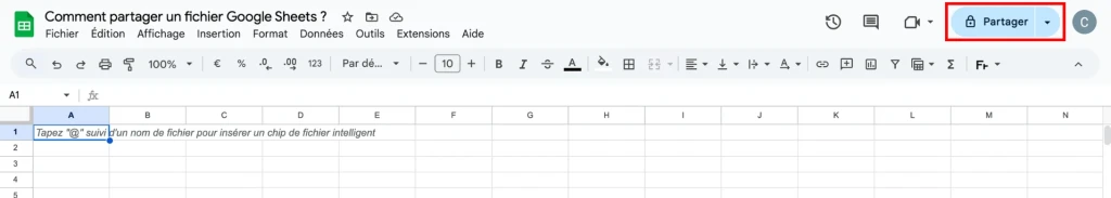 Comment partager un fichier Google Sheets