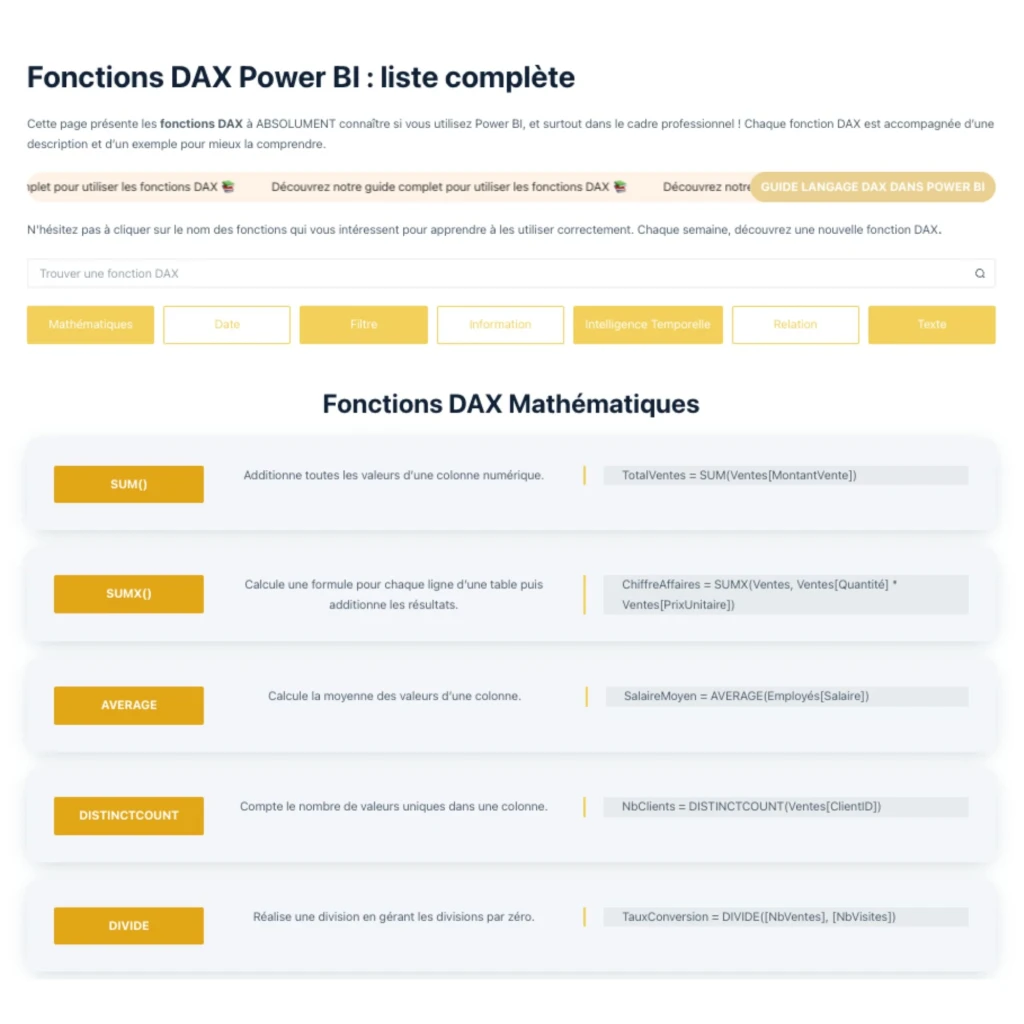 langage dax power bi neobi