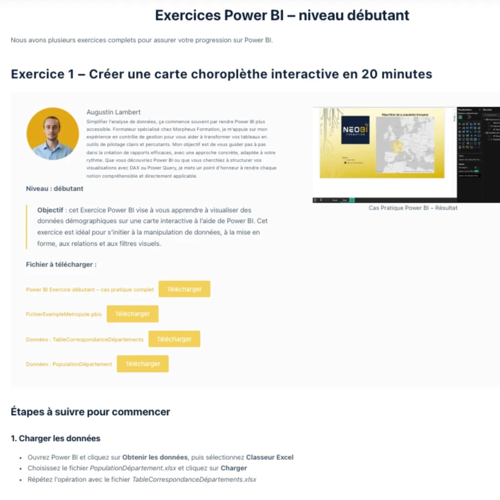 exercices pratiques power bi neobi