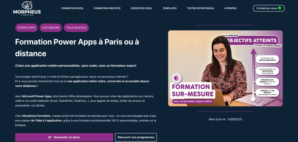 Formation Power Apps de Morpheus Formation