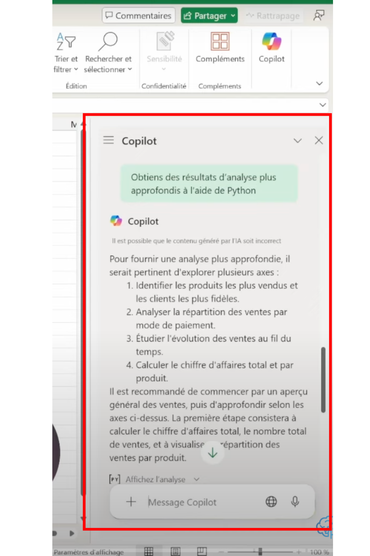 Utiliser Copilot grâce au panneau latéral