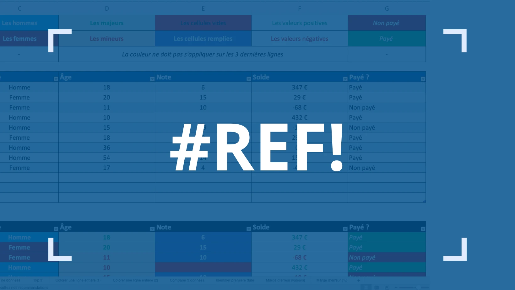 Corriger et comprendre l'erreur #REF! sur Excel