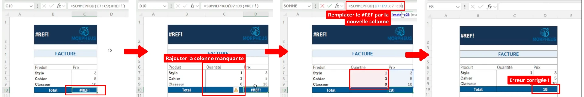 Corriger rapidement l'erreur #REF! sur Excel