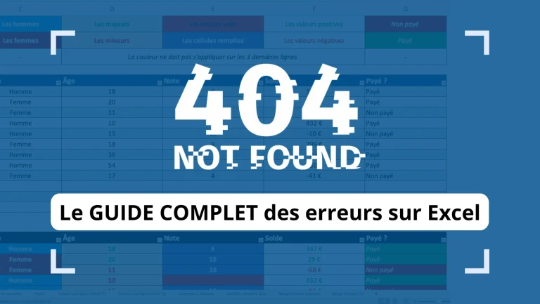 GUIDE COMPLET des erreurs sur Excel