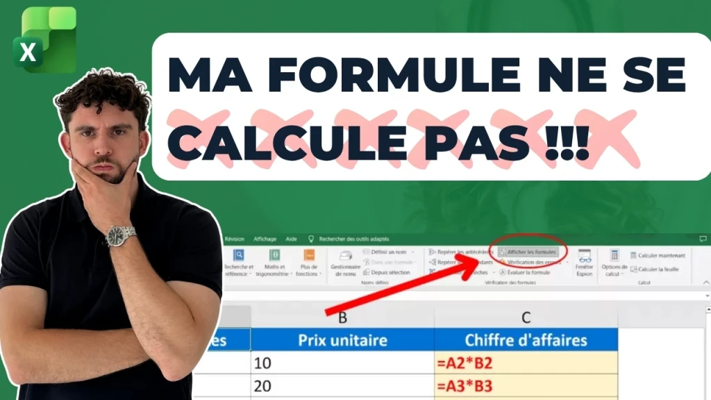 Visuel - Ma formule Excel ne se calcule pas !