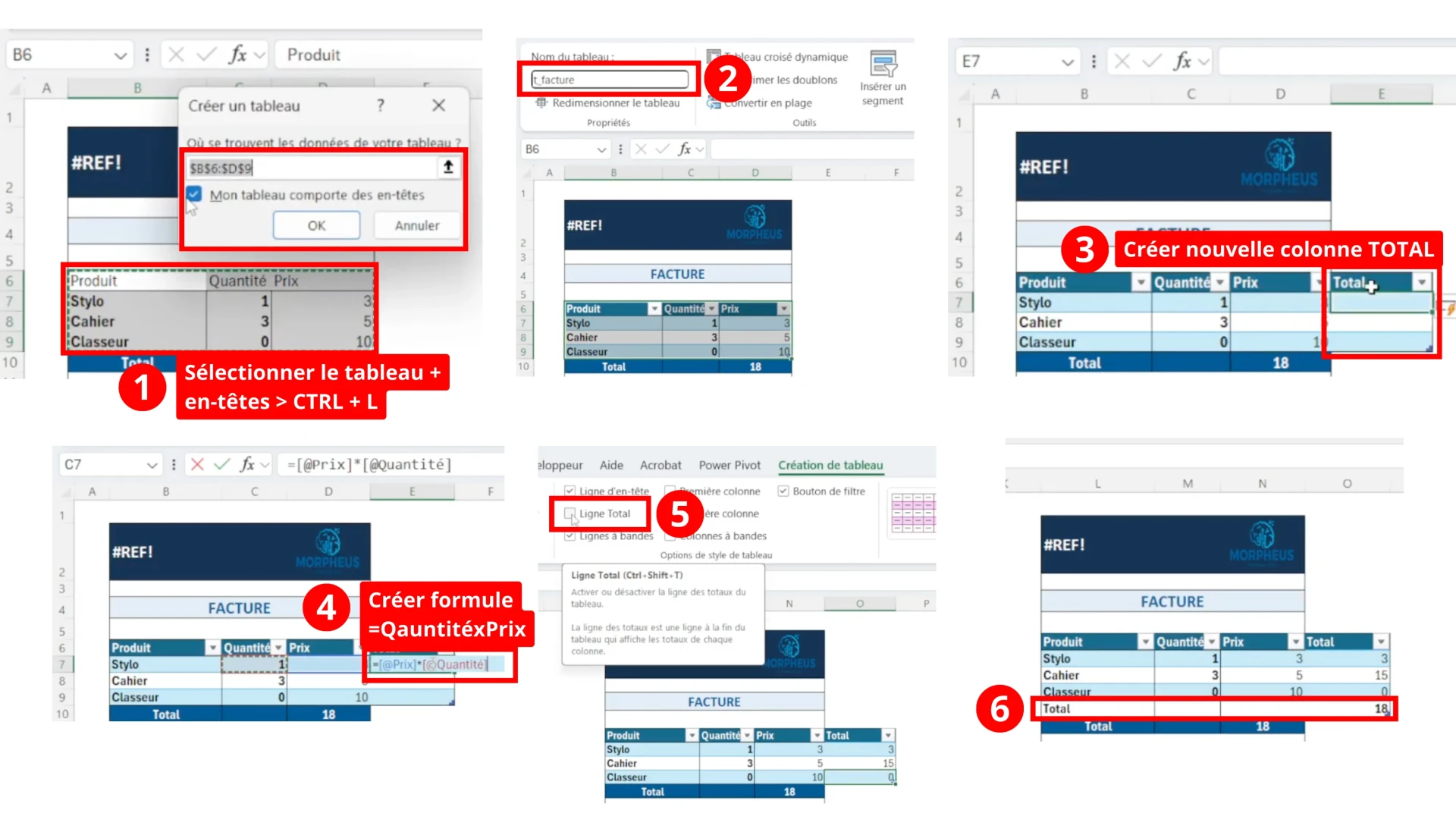 Éviter l'erreur #REF! Excel avec un tableau structuré
