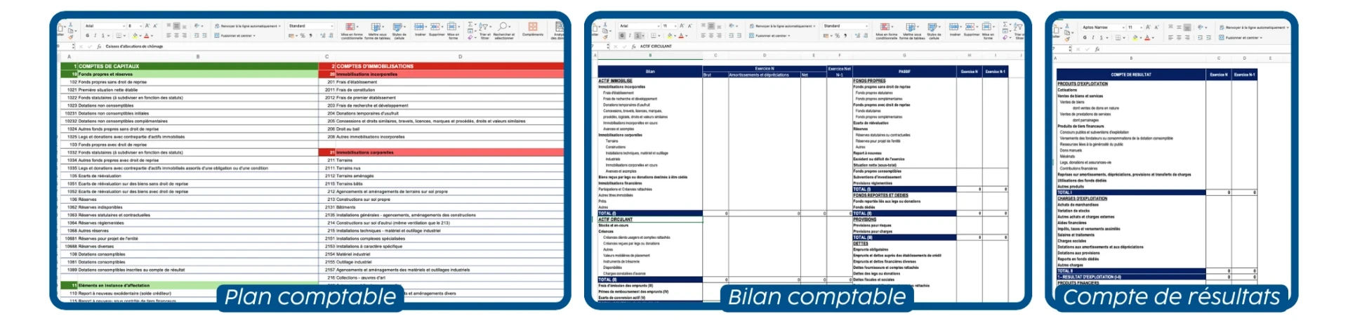 Plan comptable excle association le fichier complet