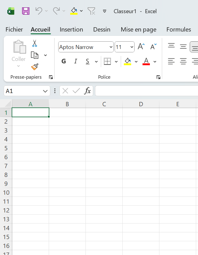 Ouvrir une feuille de calcul pour connaître sa version Excel