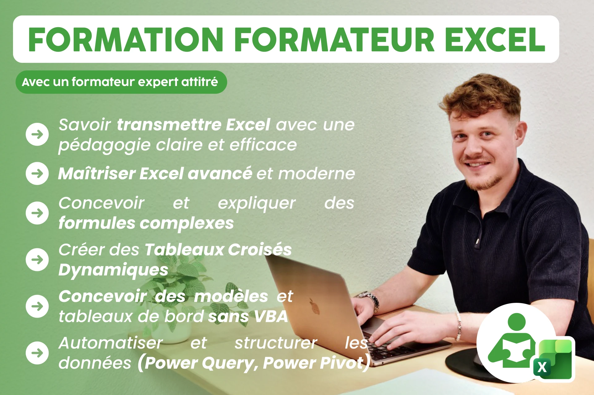 Visuel 2026 - la meilleure formation Excel pour devenir formateur excel certifié