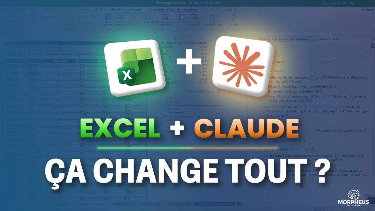 L'IA claude dans Excel : le test de Morpheus Formation, les experts d'Excel