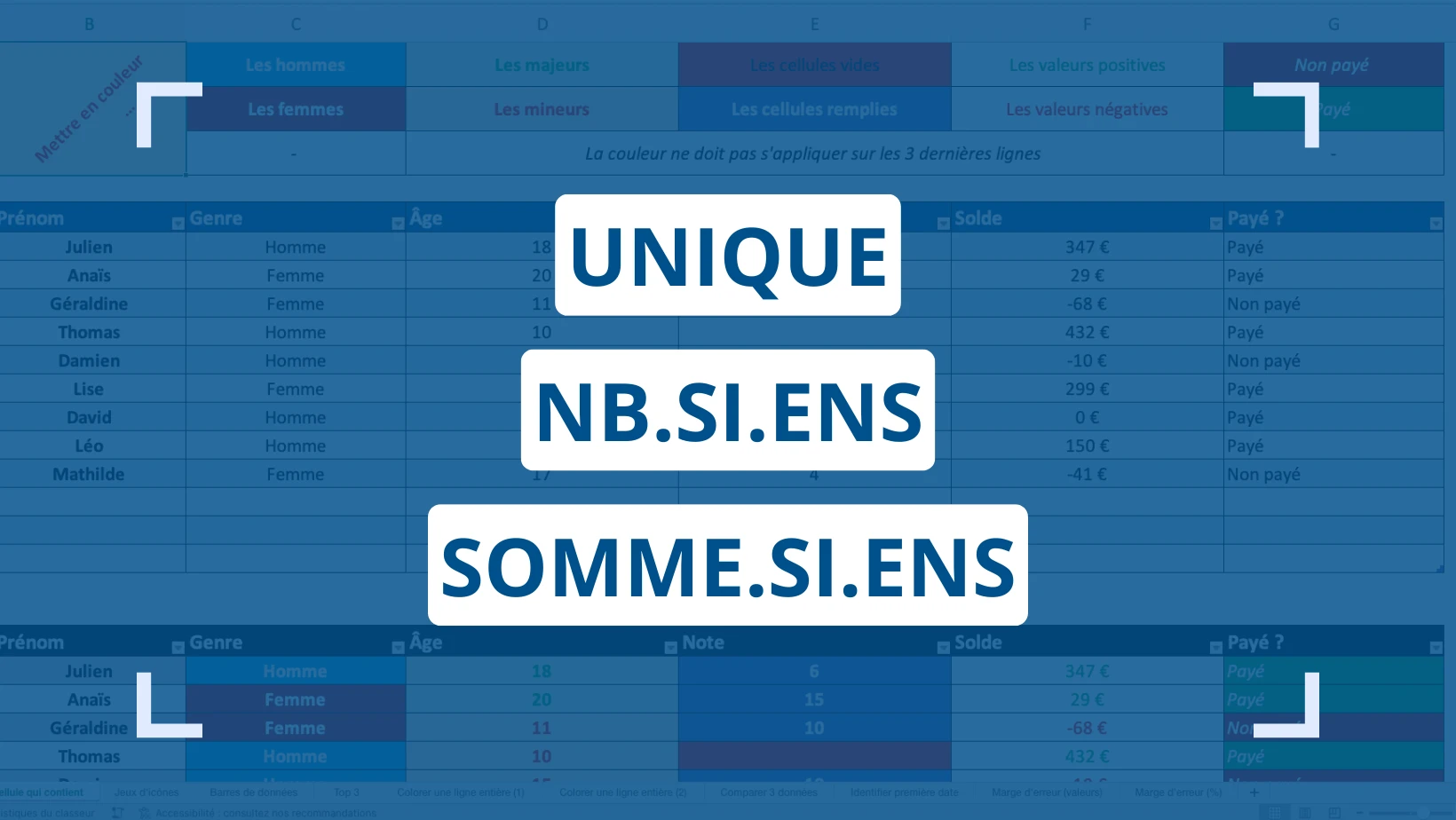 Les fonctions matricielles Excel