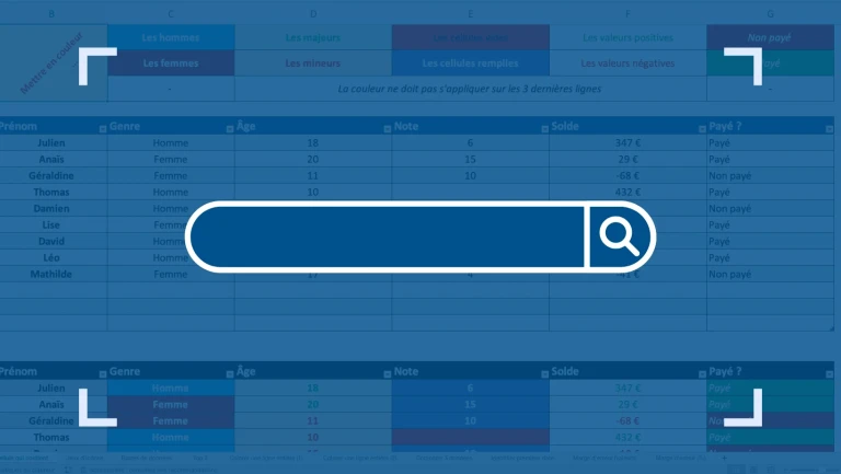 Comment bien utiliser la barre de recherche sur Excel