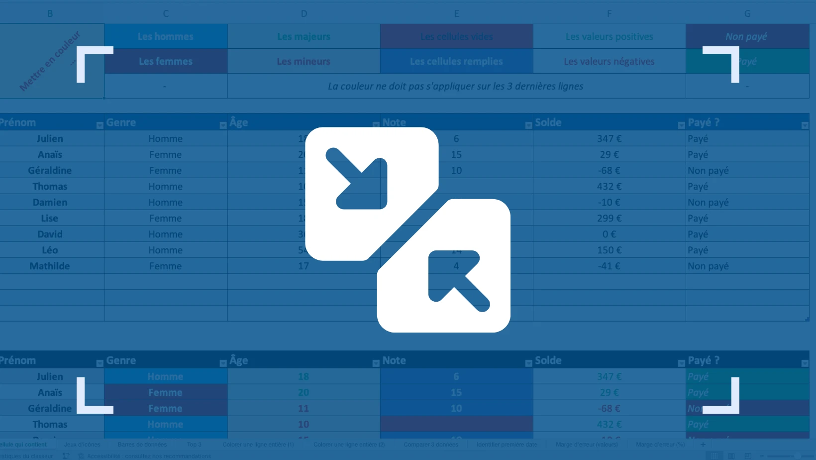 Comment fusionner des cellules sur Excel