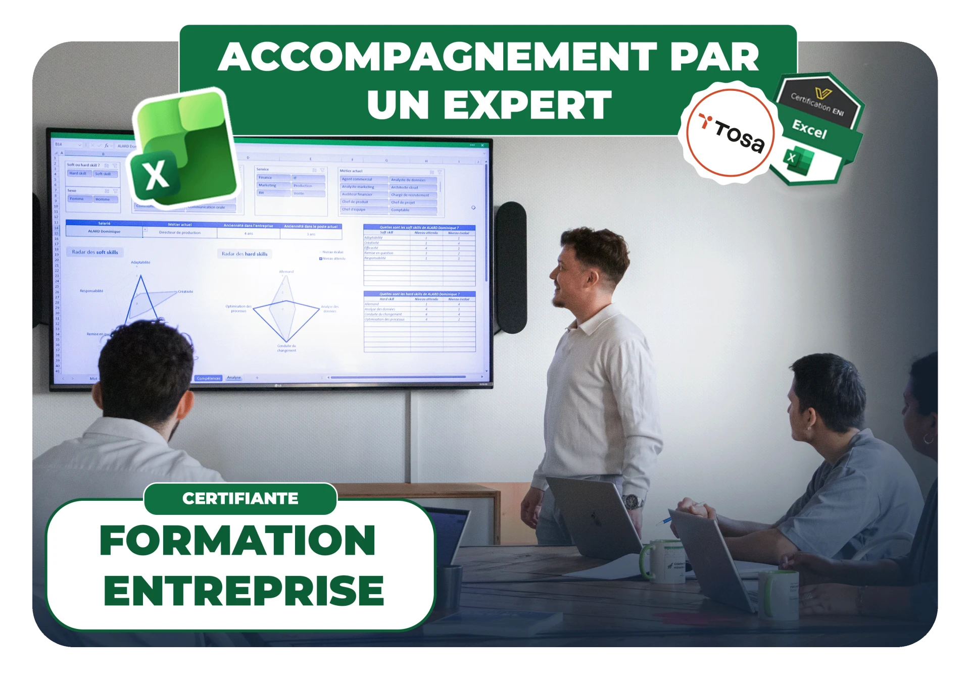 formation excel entreprise à annecy animée par Nicolas parent formateur expert sur excel niveau expert tosa. Formation financée par les OPCO
