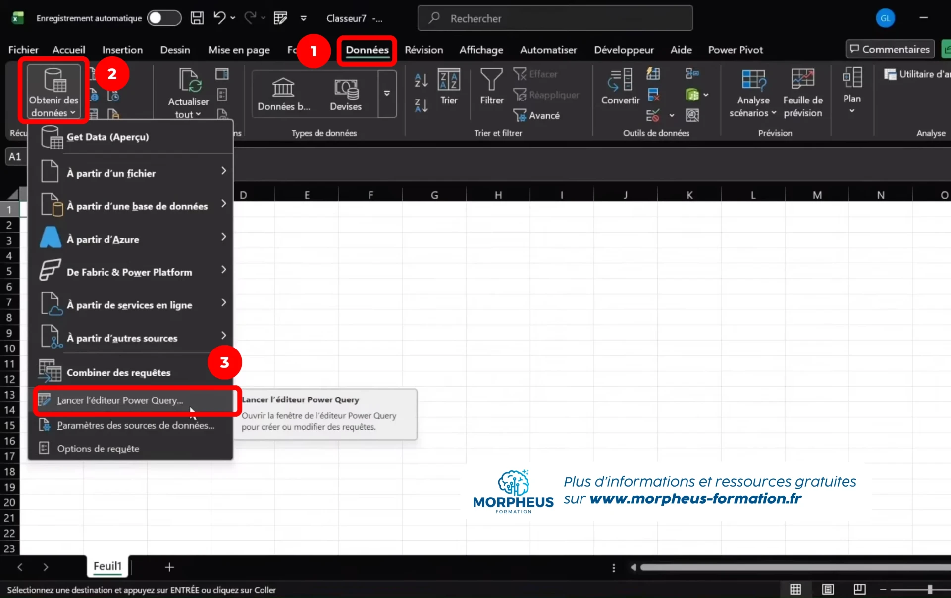 Où trouver power query sur Excel