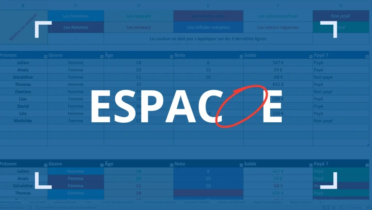 comment supprimer les espaces sur Excel