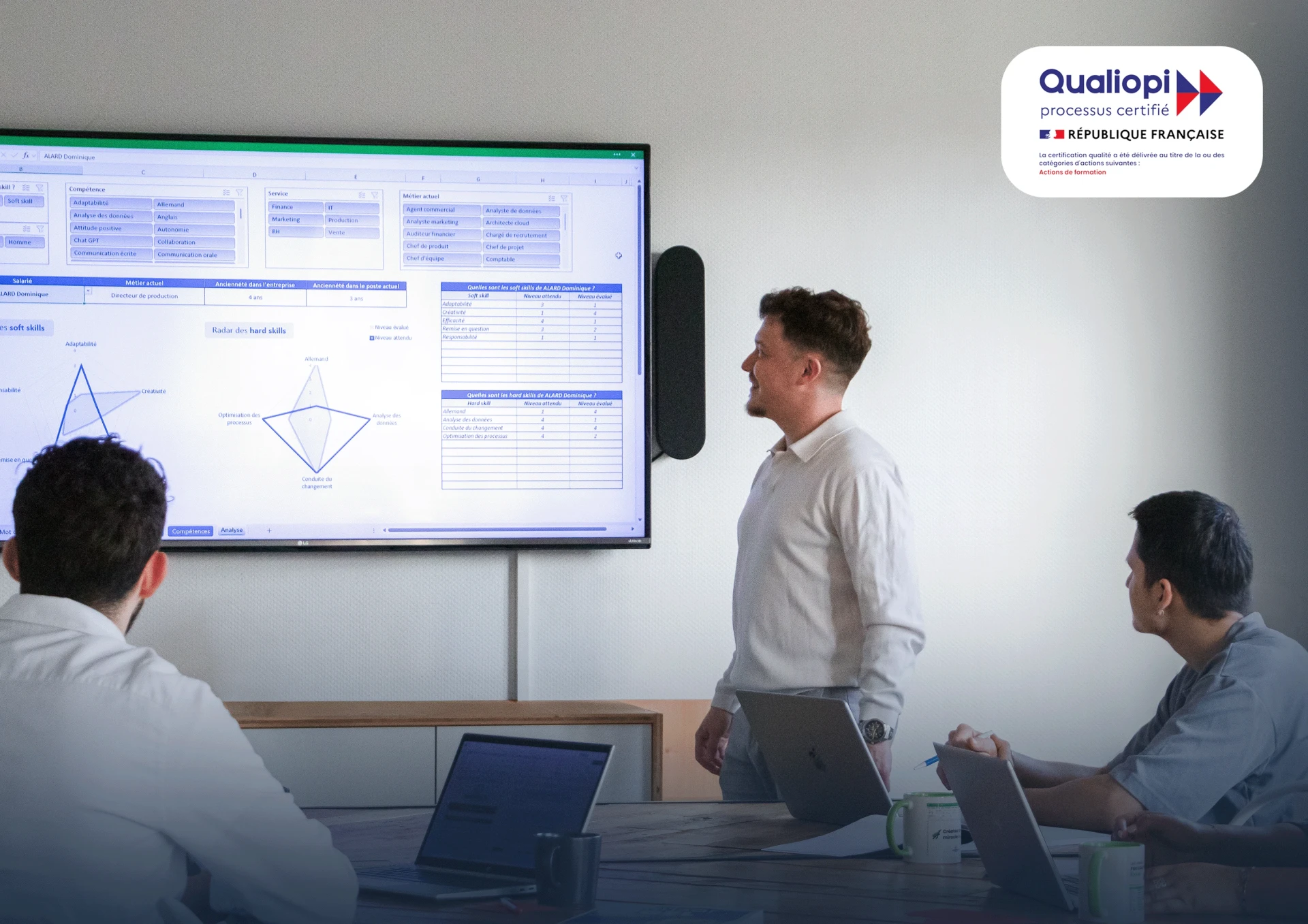 Photographie d'une session de formation Excel en entreprise à Nantes