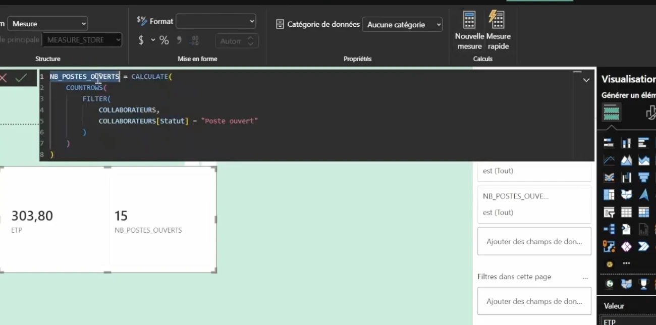 Exemple de mesures DAX pour un tableau de bord RH
